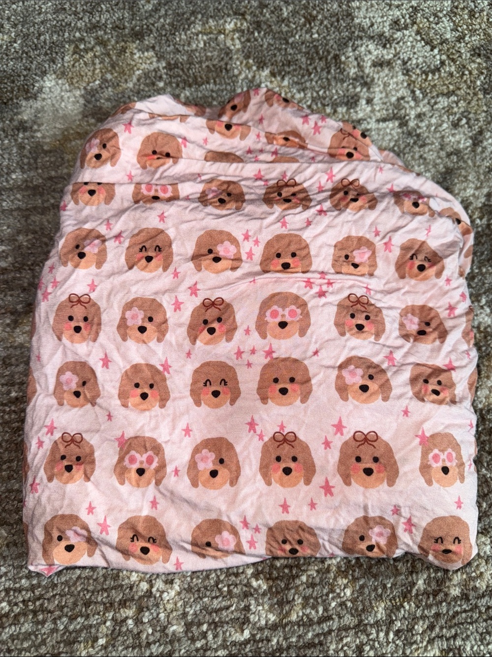 In my jammers golden doodle bamboo crib sheet